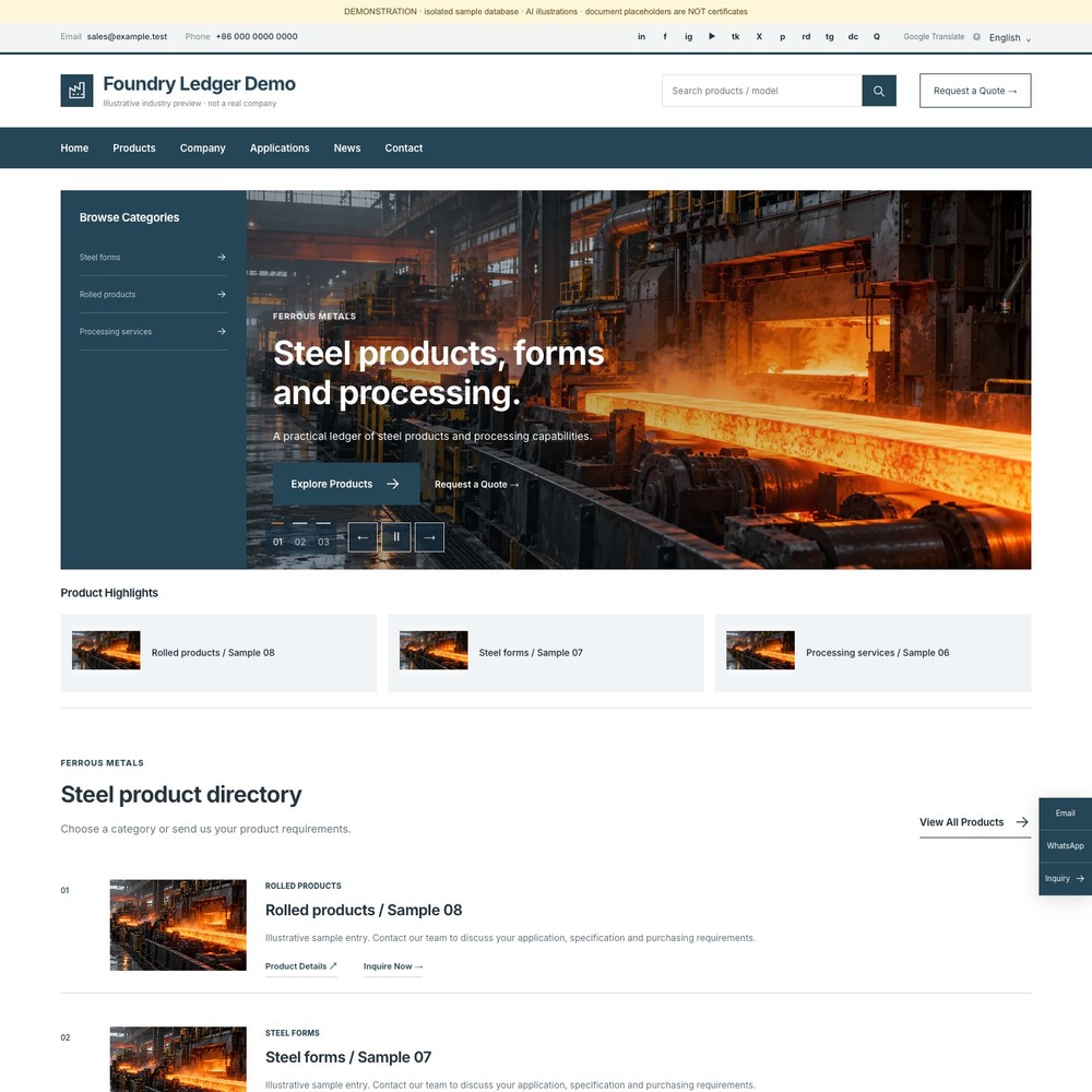 Foundry Ledger · 黑色金属冶炼压延外贸主题 封面